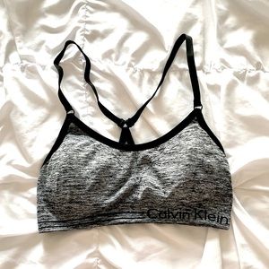 Gray and Black Calvin Klein Sports Bra
